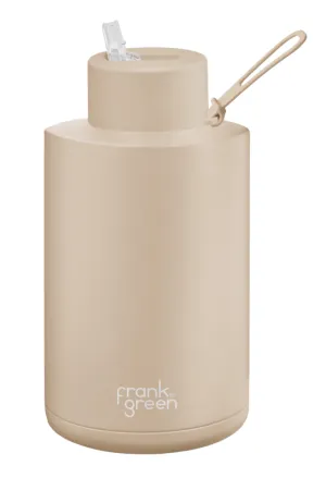 FRANK GREEN CERAMIC REUSABLE BOTTLE   STRAW 68oz/2000ml - STONE