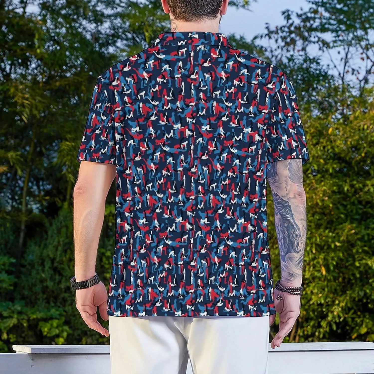 Funny Mens Golf Shirt Moisture Wicking Quick Dry Print Performance Short Sleeve Collared Polo Shirts for Men