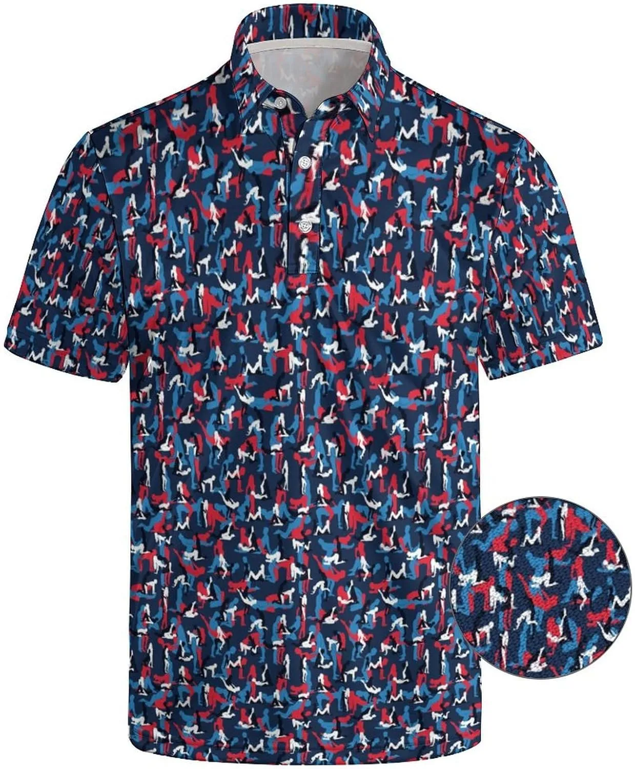 Funny Mens Golf Shirt Moisture Wicking Quick Dry Print Performance Short Sleeve Collared Polo Shirts for Men