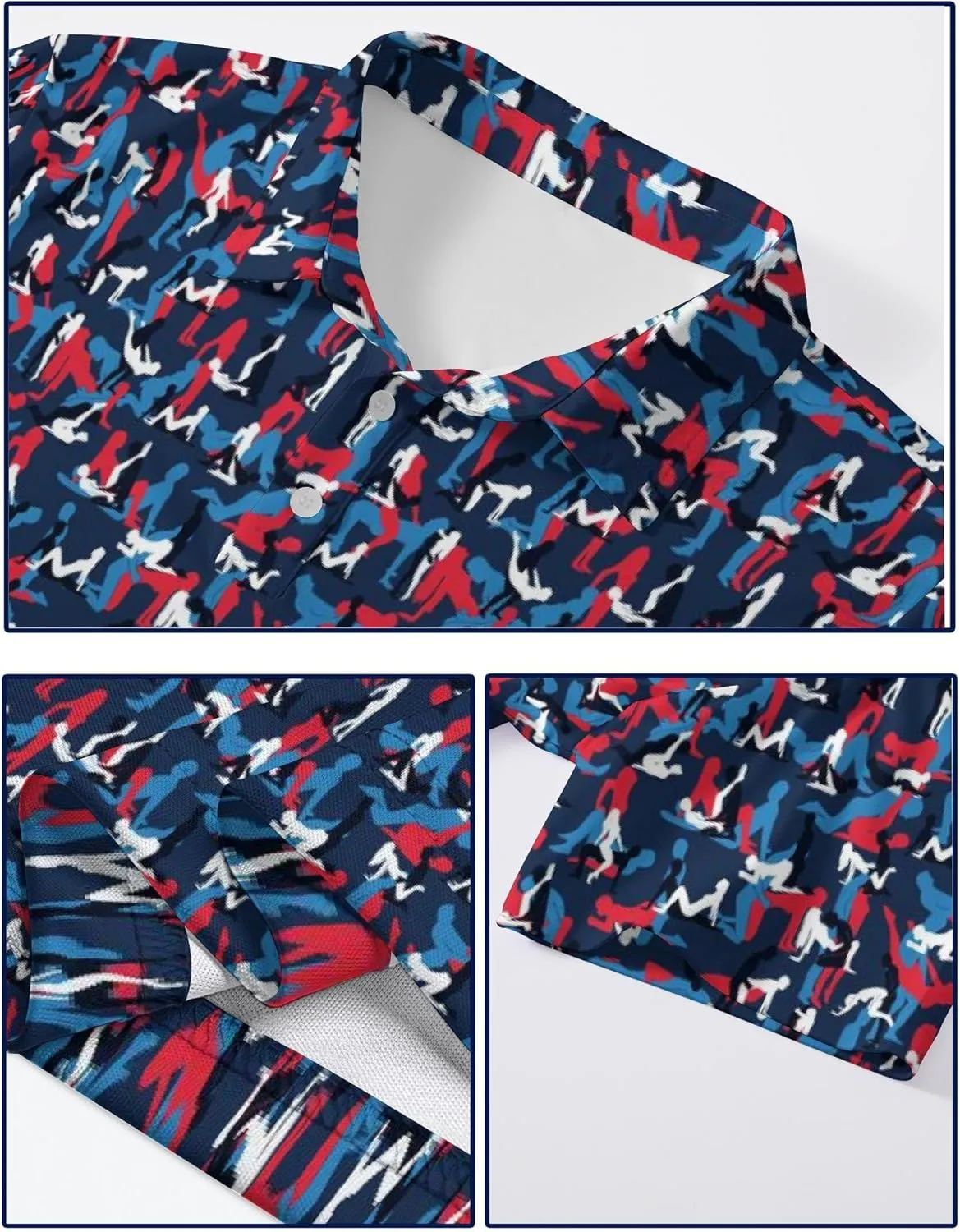 Funny Mens Golf Shirt Moisture Wicking Quick Dry Print Performance Short Sleeve Collared Polo Shirts for Men