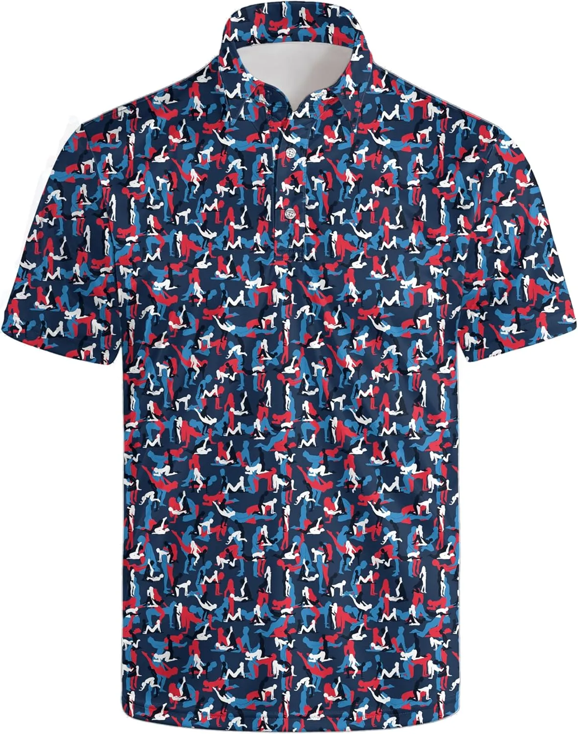 Funny Mens Golf Shirt Moisture Wicking Quick Dry Print Performance Short Sleeve Collared Polo Shirts for Men