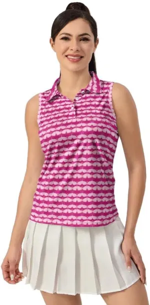 Funny Sleeveless Golf Polo for Women Sleeveless Quick Dry Polo Shirts Ladies Golf Shirts Golf Outfits for Women