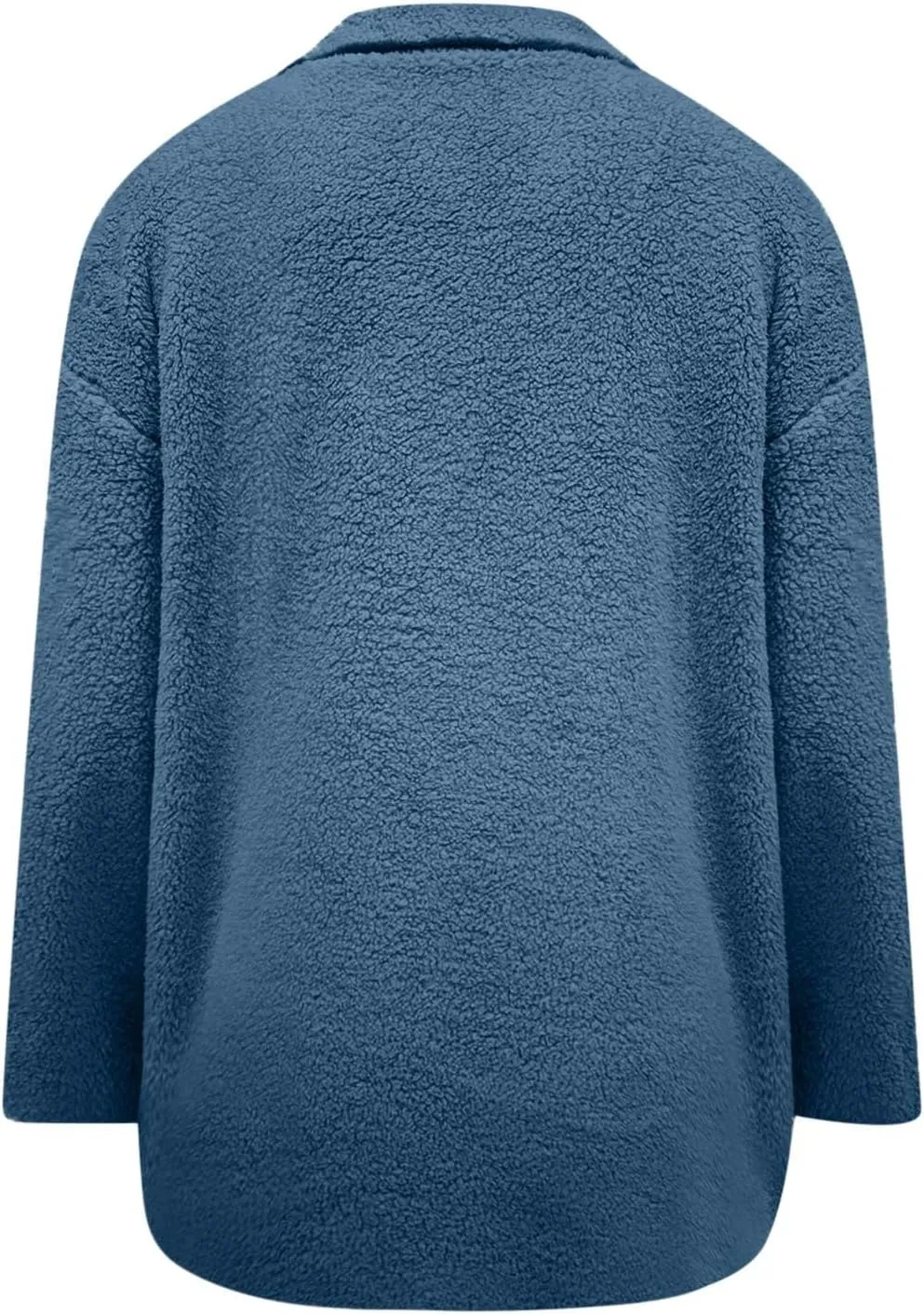 Fuzzy Fleece Jacket for Women Plus Size Button Down Lapel Sherpa Coats with Pocket Fluffy Winter Outerwear Warm Coat