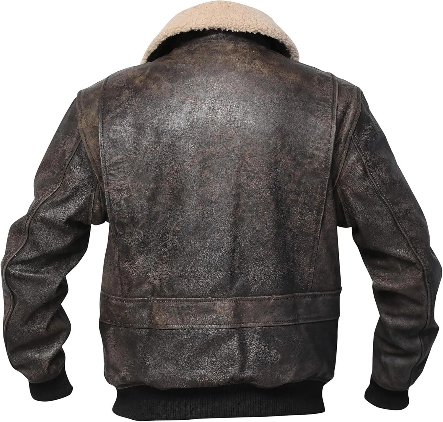 G1 Distressed Brown Cowhide Leather Bomber Aviator Flight Jacket