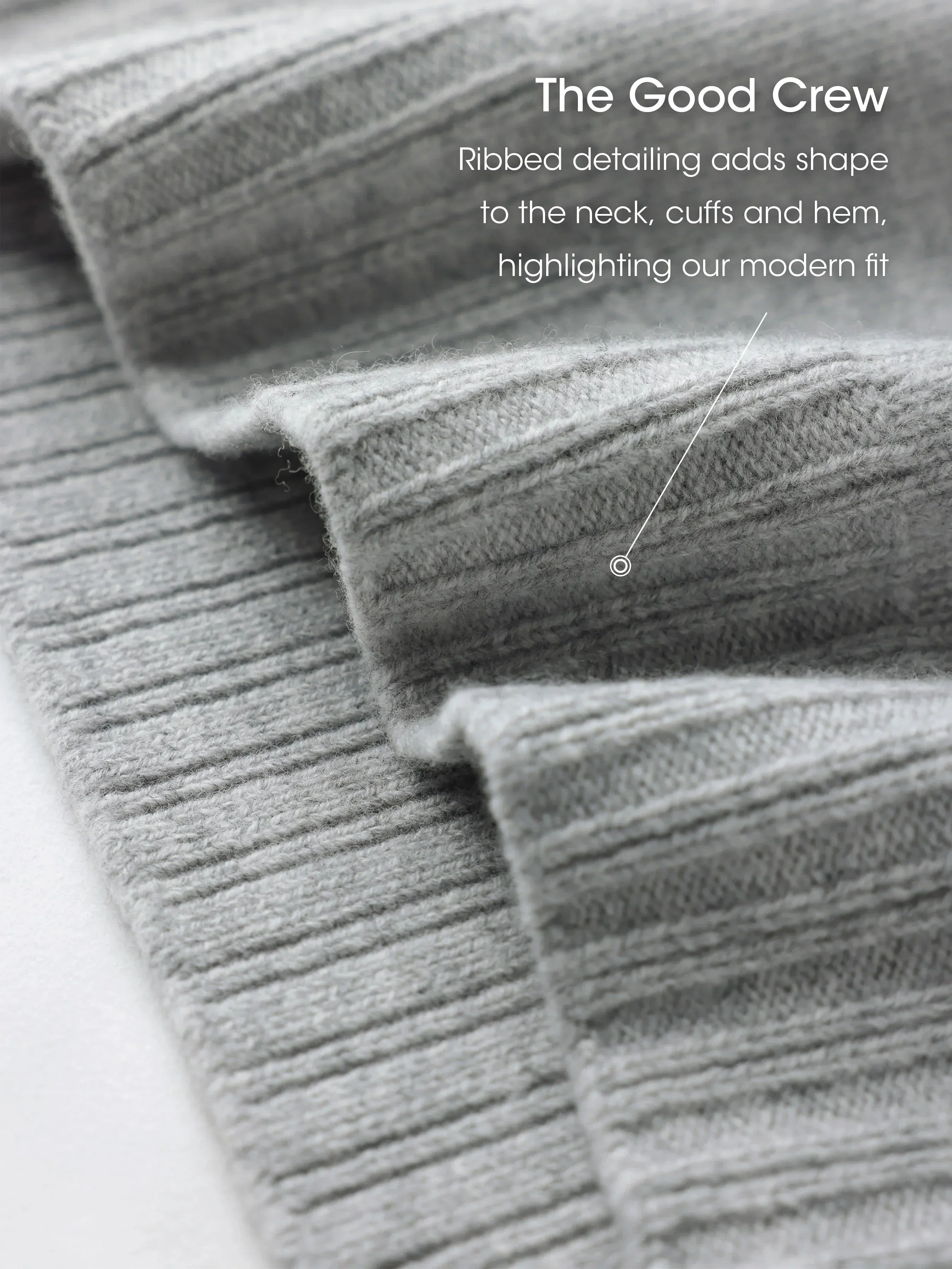 Gemma 100% Merino Wool Grey Relaxed Fit Drop Shoulder Pullover