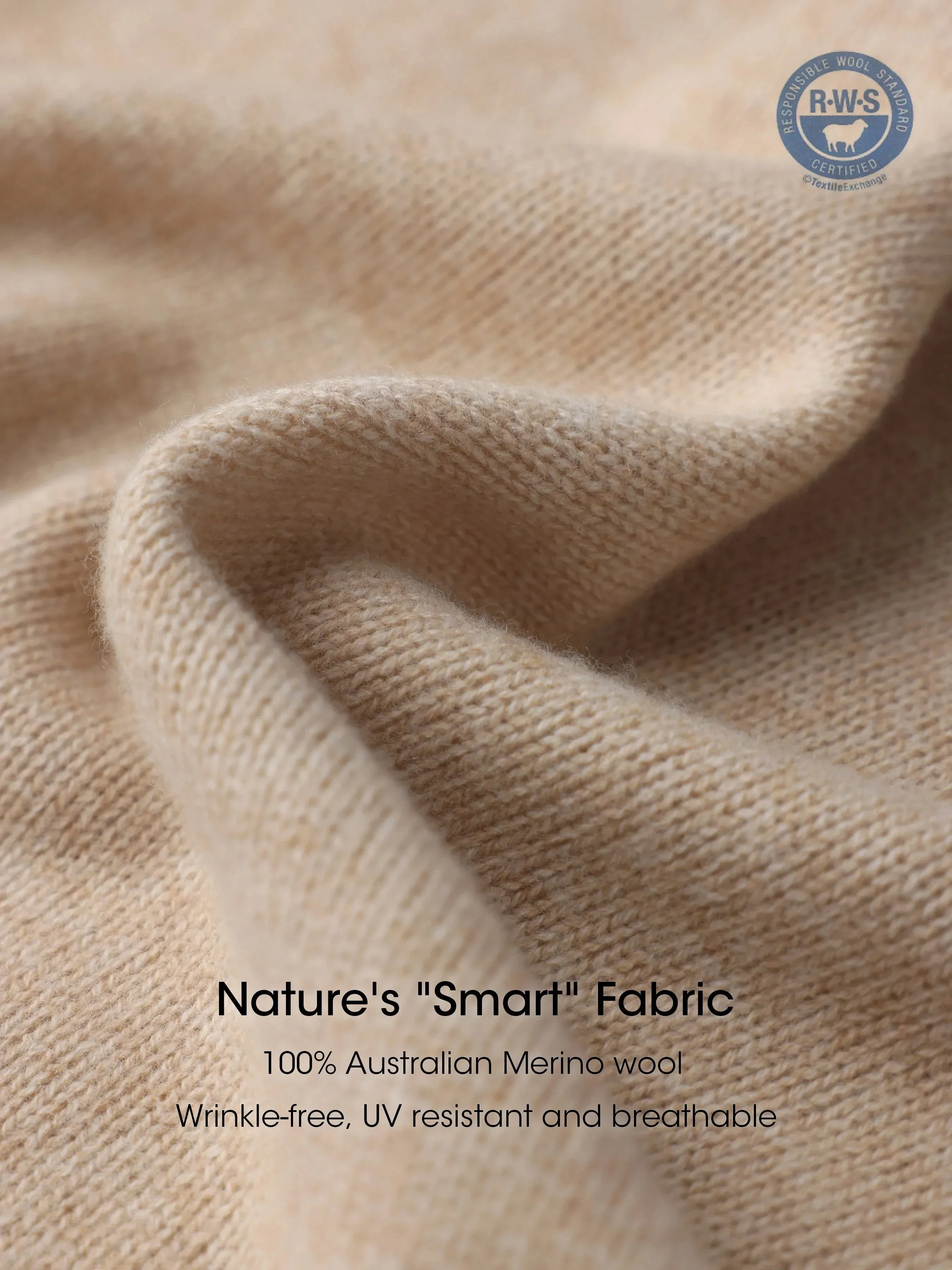 Gemma 100% Merino Wool Oatmeal Relaxed Fit Drop Shoulder Pullover