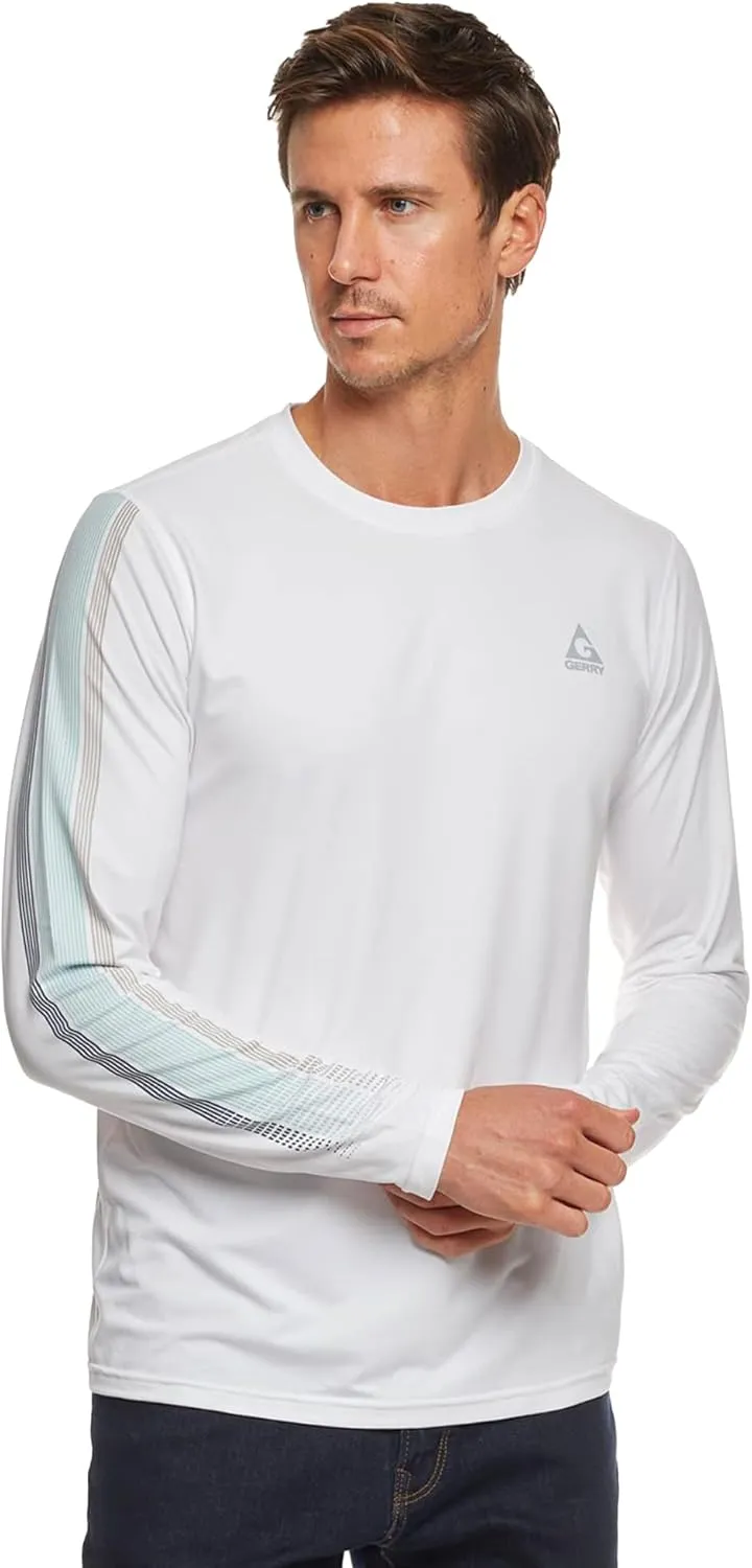 Gerry Mens Sun Shirt Protection Tee UPF 40  - Quick-Dry, Anti-Pill Rash Guard for Men - Soft Stretch Solar Jersey Swim Shirt