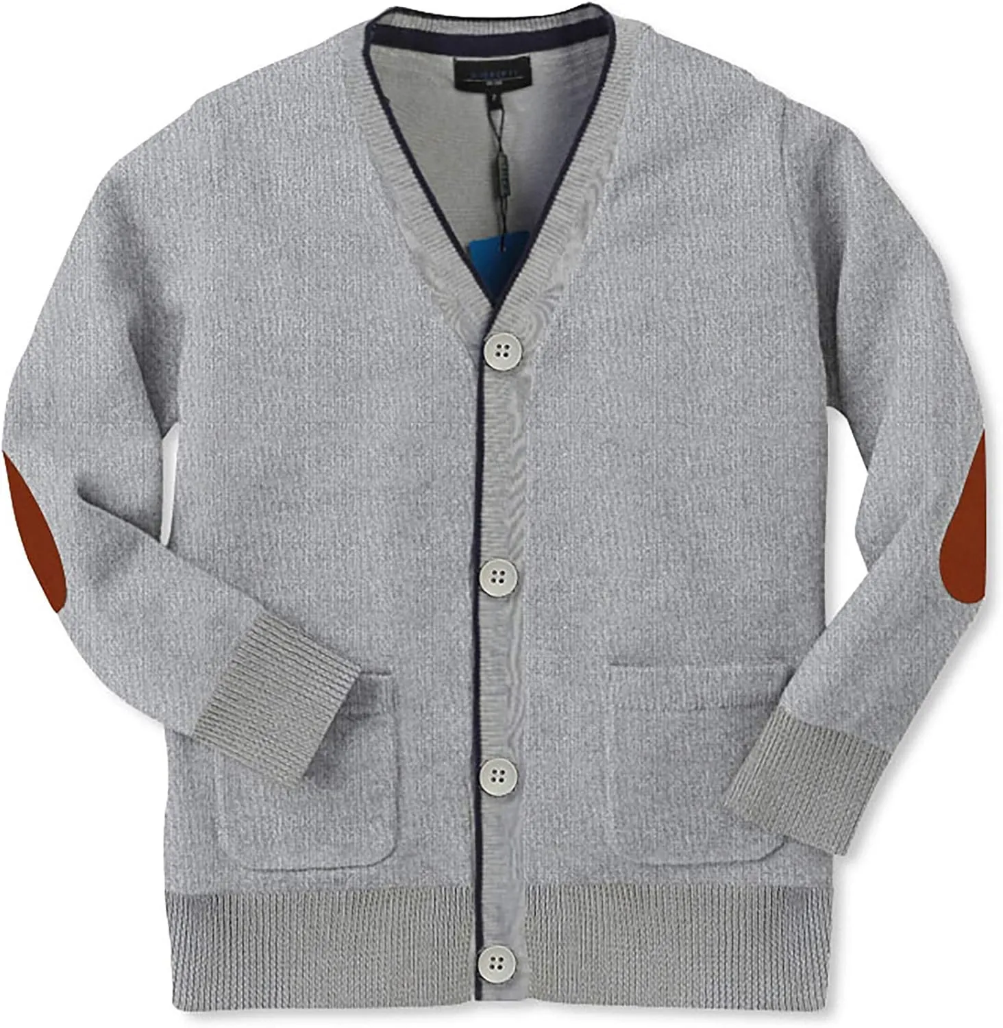 Gioberti Boy's 100% Cotton Light Weight Knitted V-Neck, Long Sleeve Cardigan Sweater