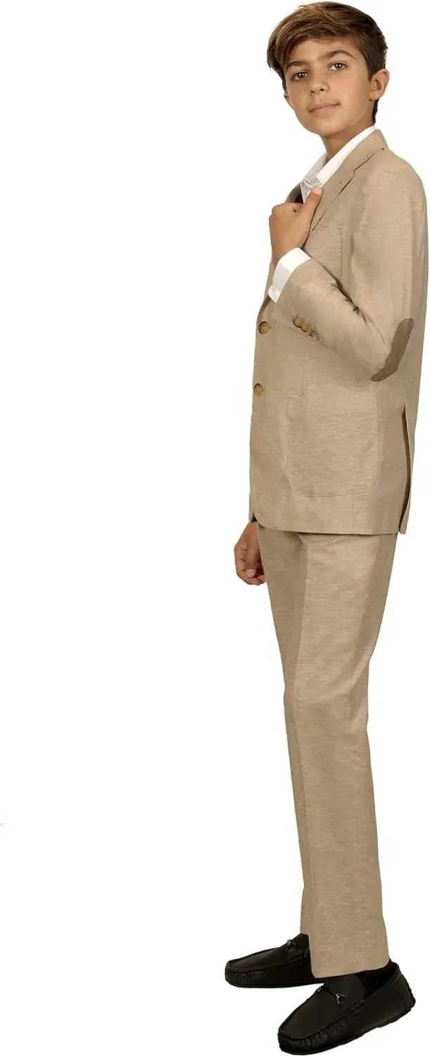 Gioberti Kids and Boys Linen Suit Set Jacket and Dress Pants