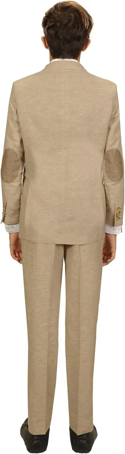 Gioberti Kids and Boys Linen Suit Set Jacket and Dress Pants