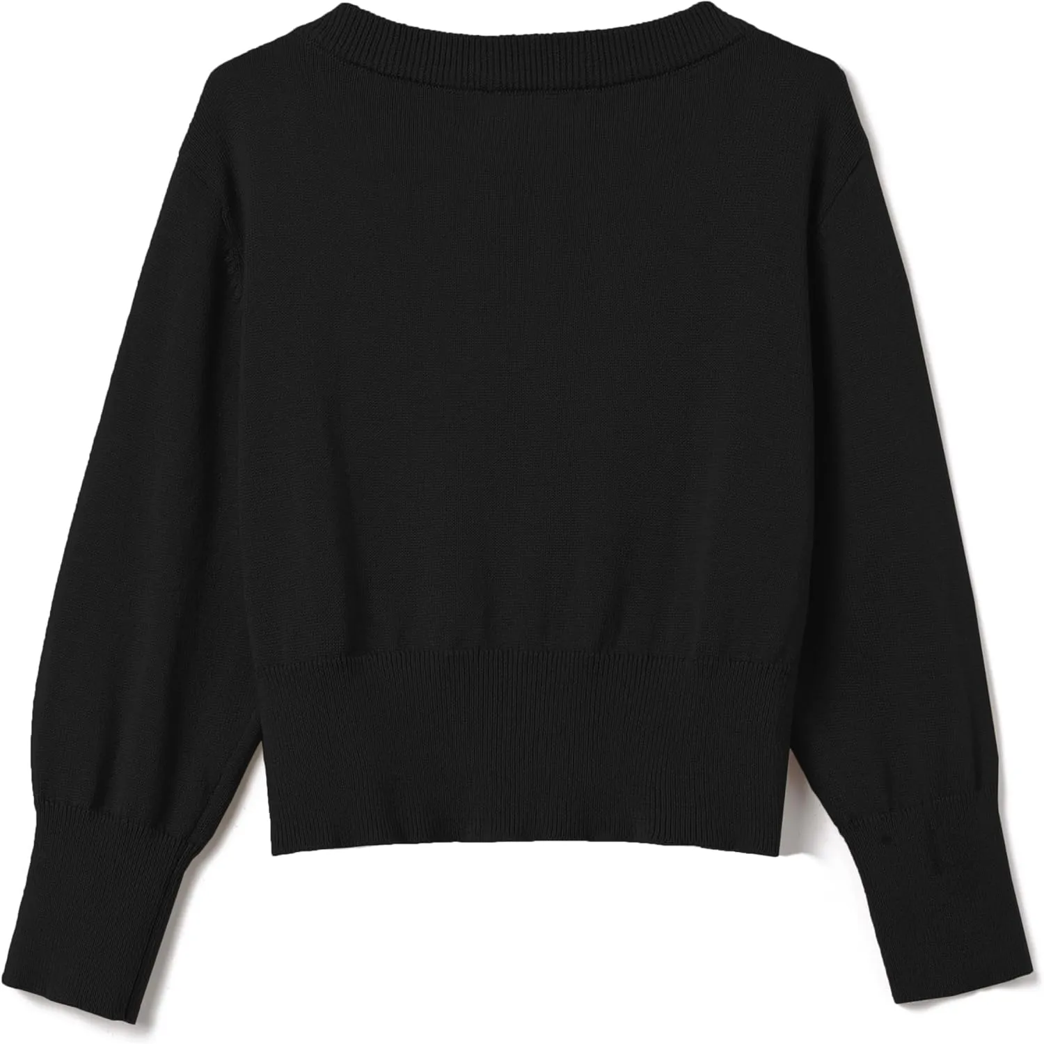 Girls Cropped Cardigan Sweater [Cute Petal Buttons] 3/4 Sleeve Short Cardigan for Dress