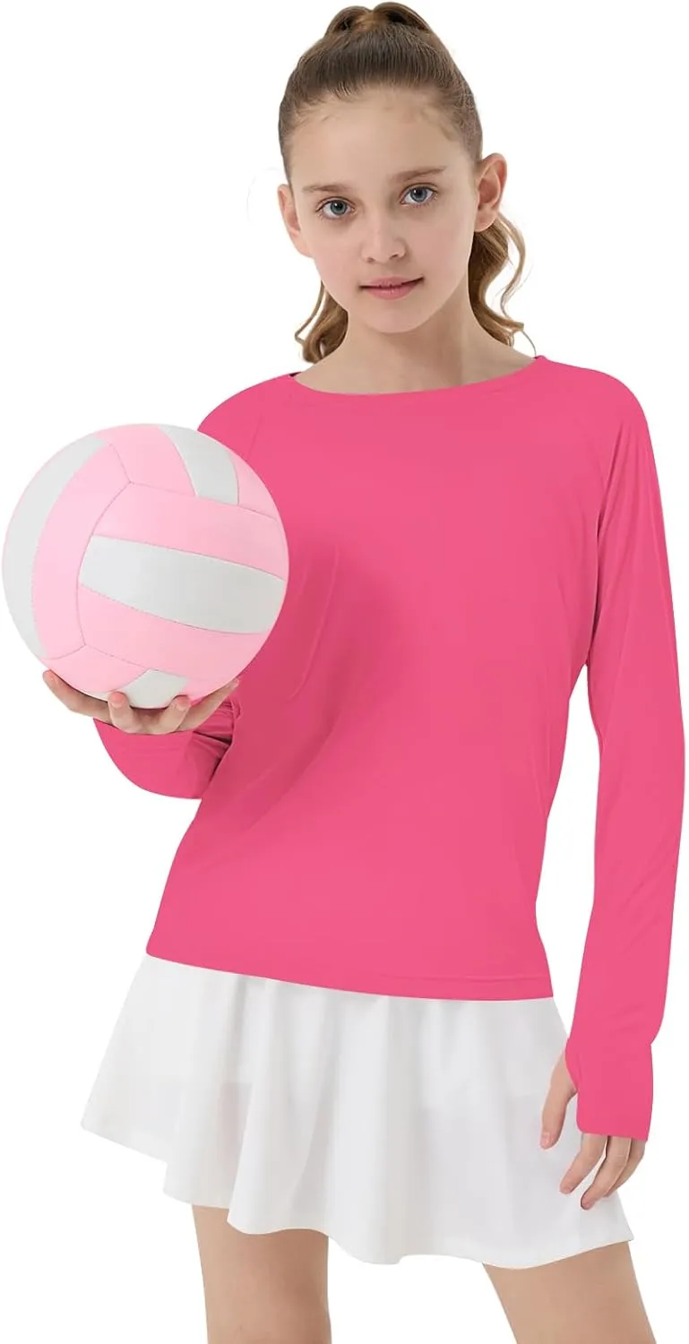 Girl's Rash Guard Swim Shirts Sun Shirt UV Protection Long Sleeve Tops Quick Dry Lightweight UPF 50 