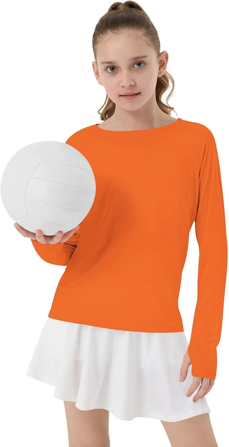 Girl's Rash Guard Swim Shirts Sun Shirt UV Protection Long Sleeve Tops Quick Dry Lightweight UPF 50 