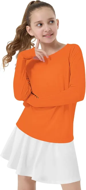 Girl's Rash Guard Swim Shirts Sun Shirt UV Protection Long Sleeve Tops Quick Dry Lightweight UPF 50 