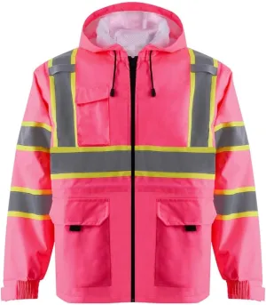 High Visibility Safety Jacket ANSI/ISEA Standard Reflective Jacket Pocket and Zipper