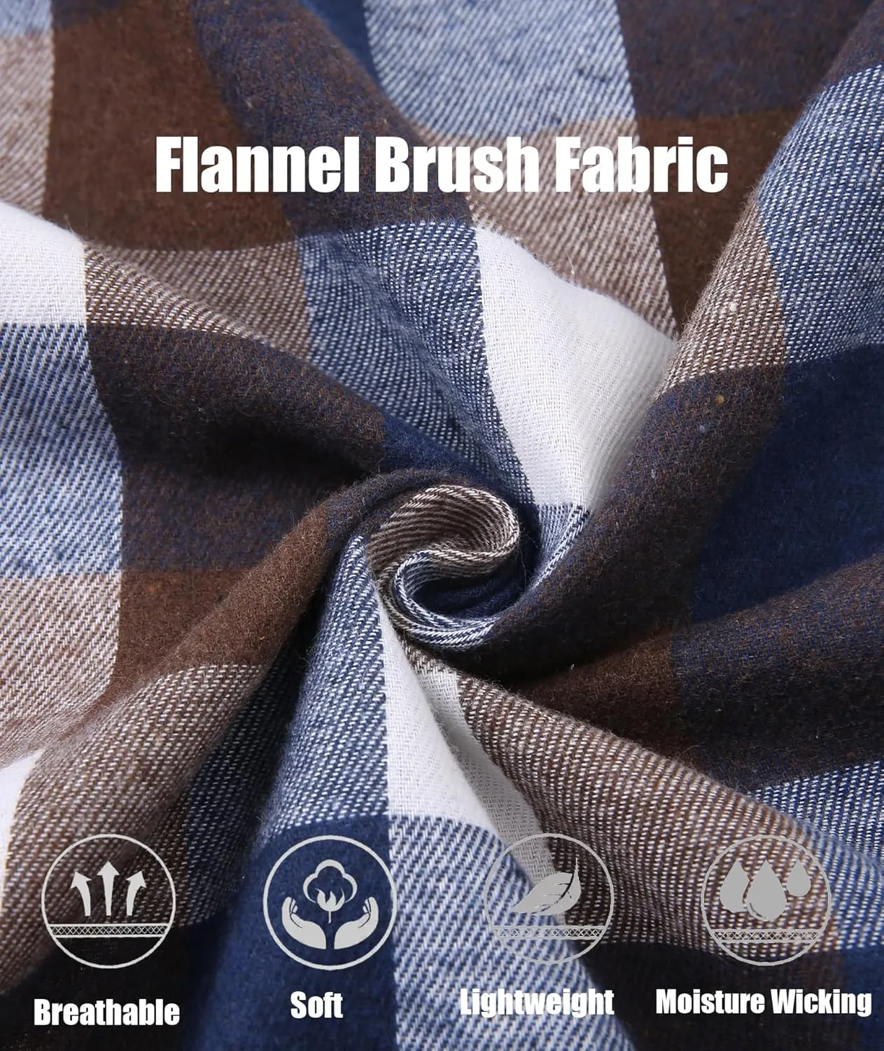 Hooded Flannel Shirt for Men, Lightweight Flannel Jacket Long Sleeve Plaid Causal Button Down Shirts with Pocket