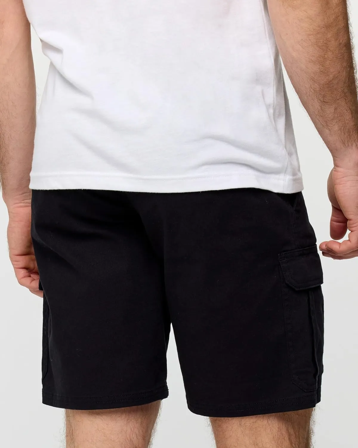 INTO THE AM Cargo Shorts for Men - 10" Inseam Stretch Flex 7 Pocket Work Shorts with Hidden Utility Pocket