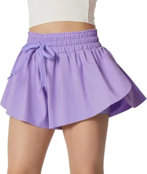 IUGA Girls Butterfly Shorts with Pockets Athletic Flowy Preppy Clothes Running Tennis Dance Cheer 2 in 1 Shorts Teen Girls