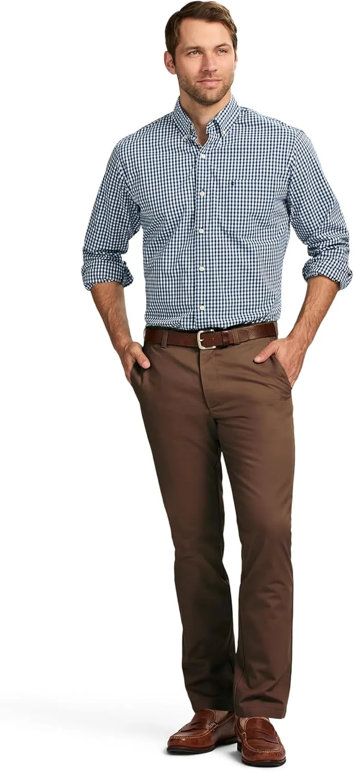 IZOD Men's American Chino Flat Front Straight Fit Pant