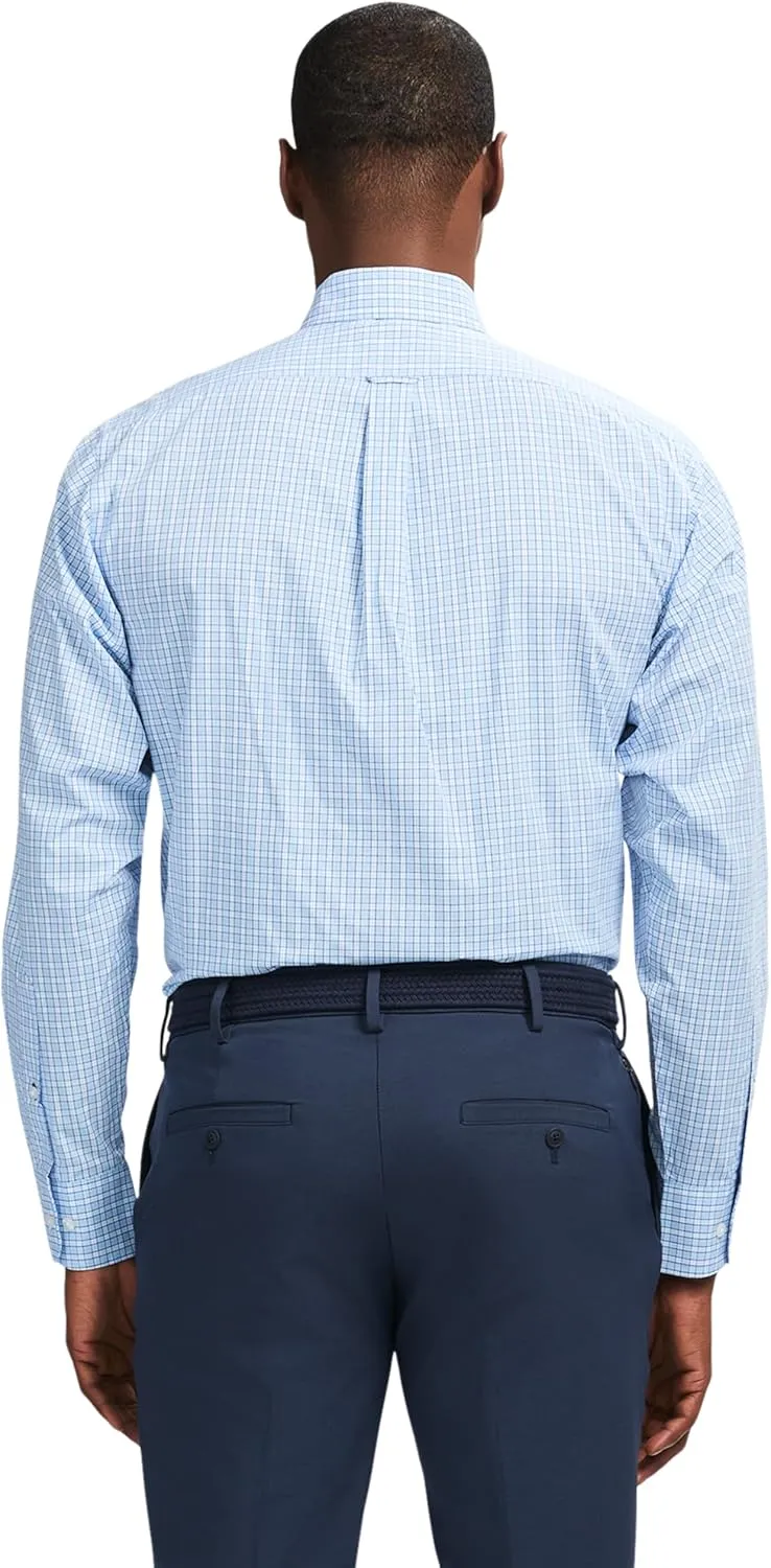IZOD Men's Dress Shirt Regular Fit Long Sleeve Wrinkle Free Stretch Button Down Collar
