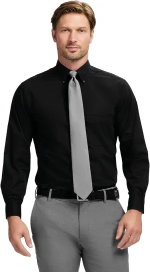 IZOD Men's Dress Shirt Regular Fit Long Sleeve Wrinkle Free Stretch Button Down Collar