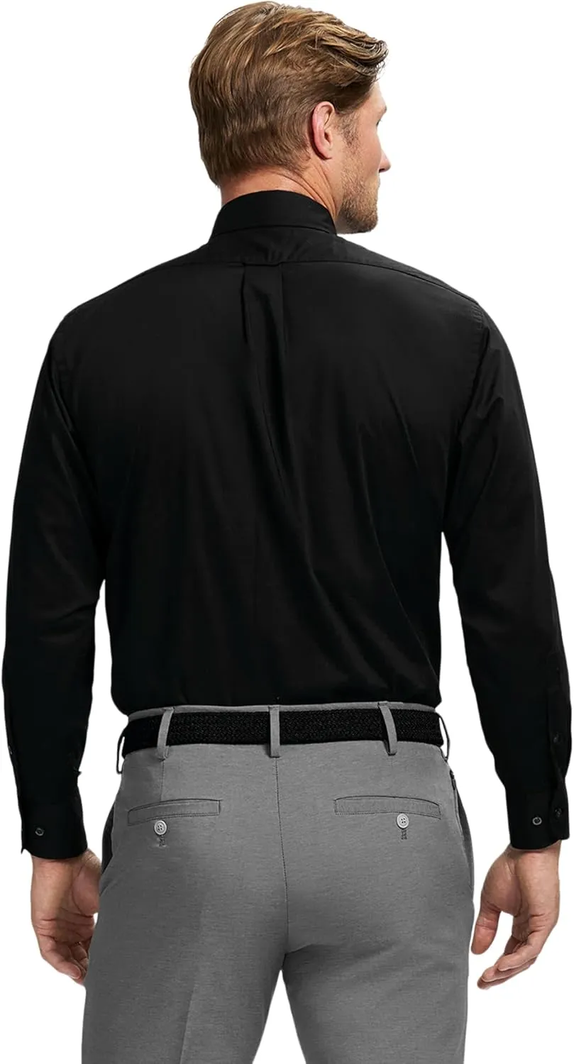 IZOD Men's Dress Shirt Regular Fit Long Sleeve Wrinkle Free Stretch Button Down Collar