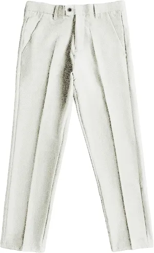 JEShifangjiusu Men's Business Suit Pants Casual Pants Slim Fit Flex Flat Front Pant Stretch Tapered Chino Pants Trousers (36,White), White, 36