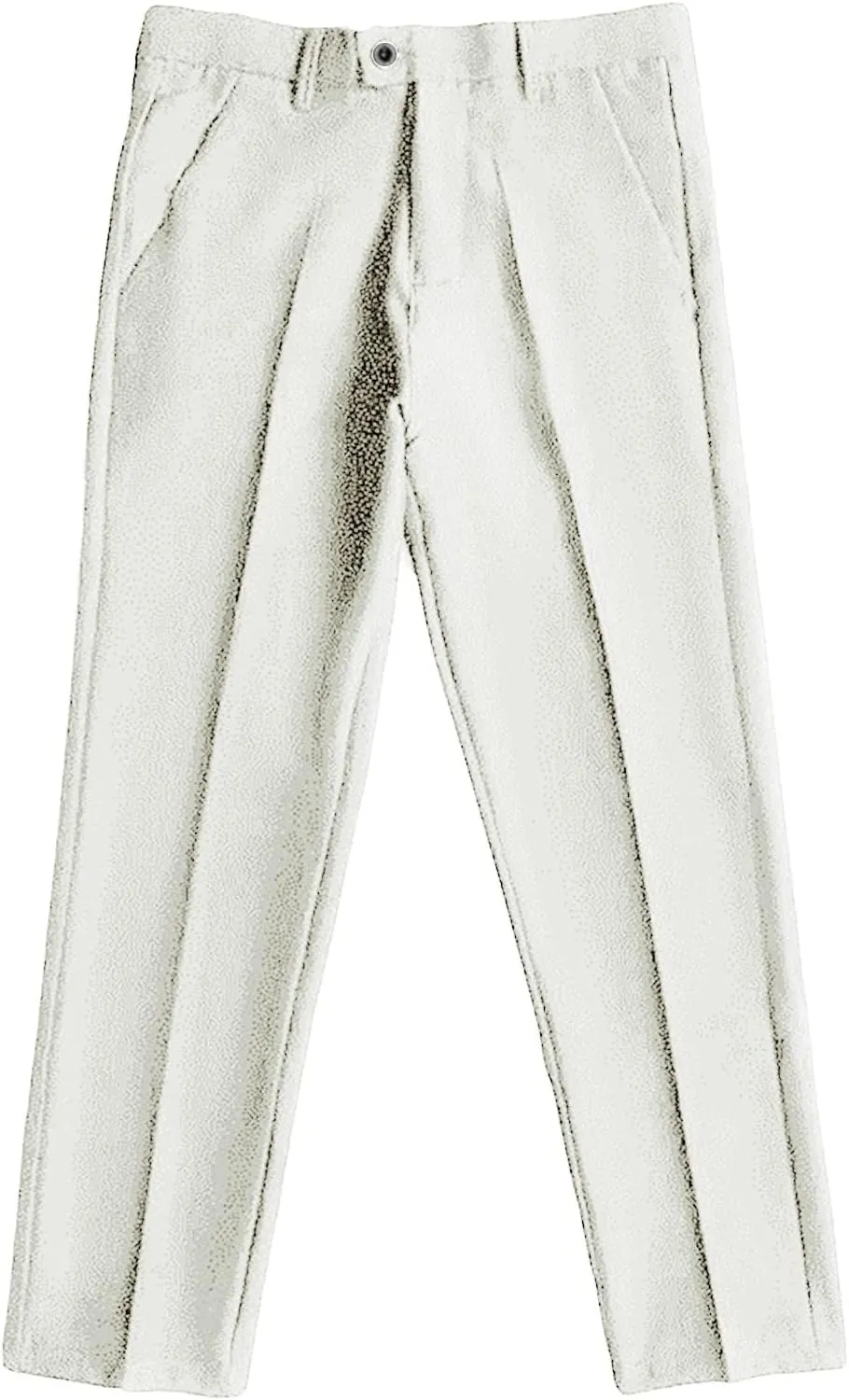 JEShifangjiusu Men's Business Suit Pants Casual Pants Slim Fit Flex Flat Front Pant Stretch Tapered Chino Pants Trousers (36,White), White, 36