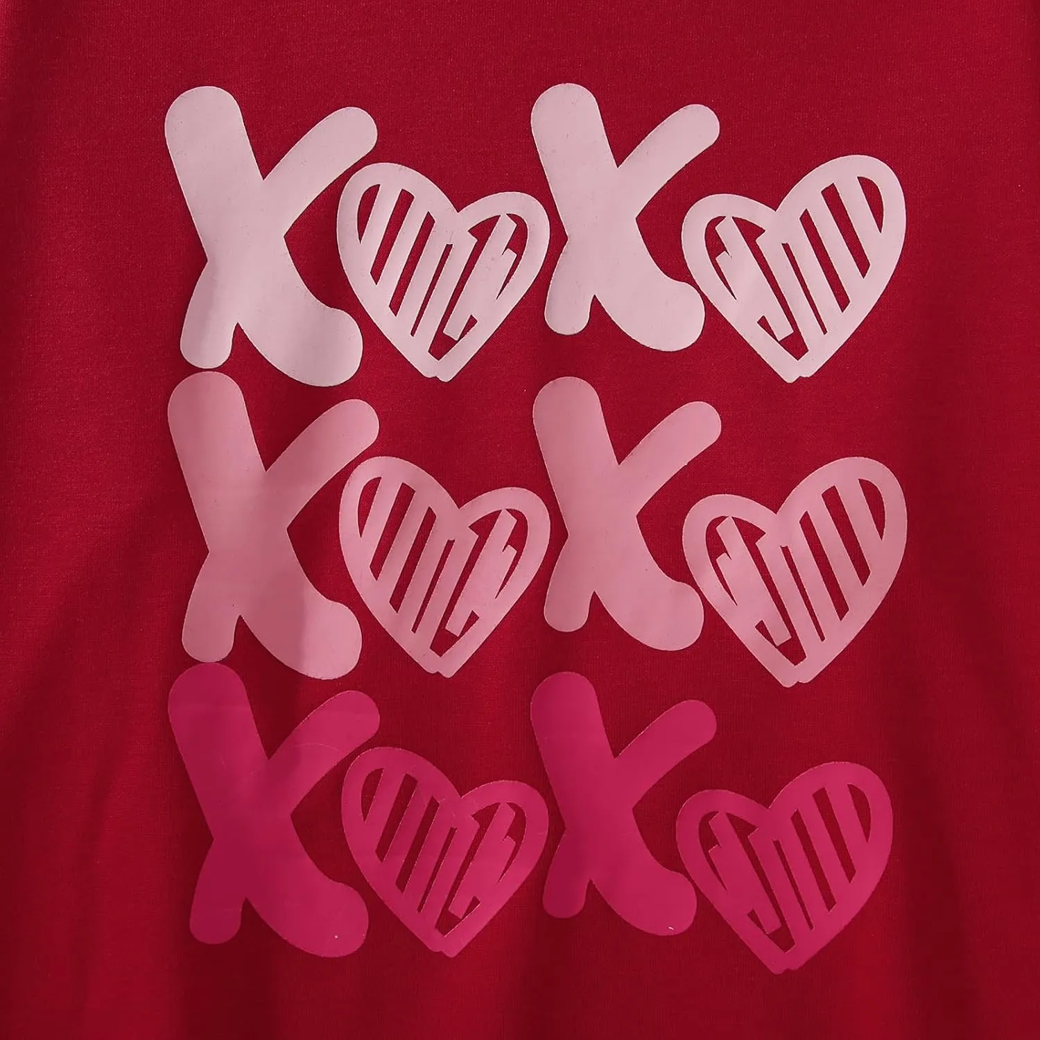 KEKEMI Women Valentine's Day Sweatshirt Retro XOXO Graphic Sweater Simple Heart Printed Shirt Casual Long Sleeve Pullover Top