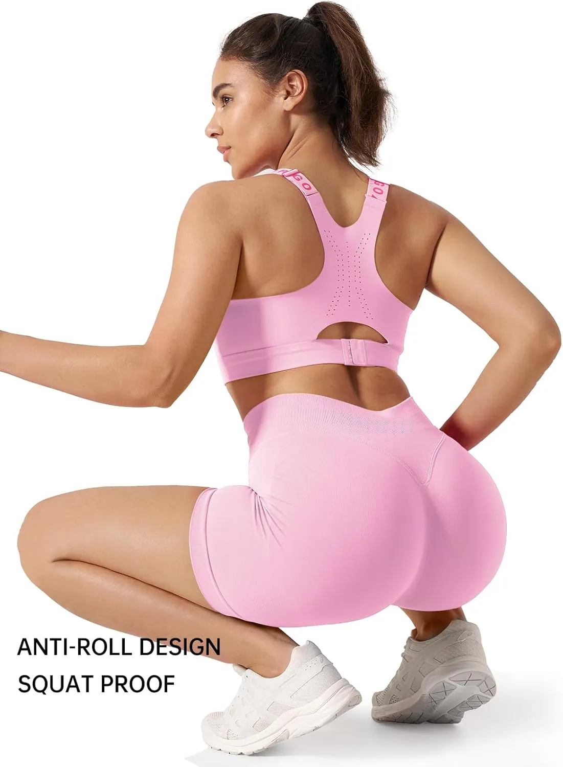 Kepblom High-Waisted Butt-Lifting Scrunch Gym Shorts for Women - Workout Yoga Biker, Seamless Spandex Booty Shorts