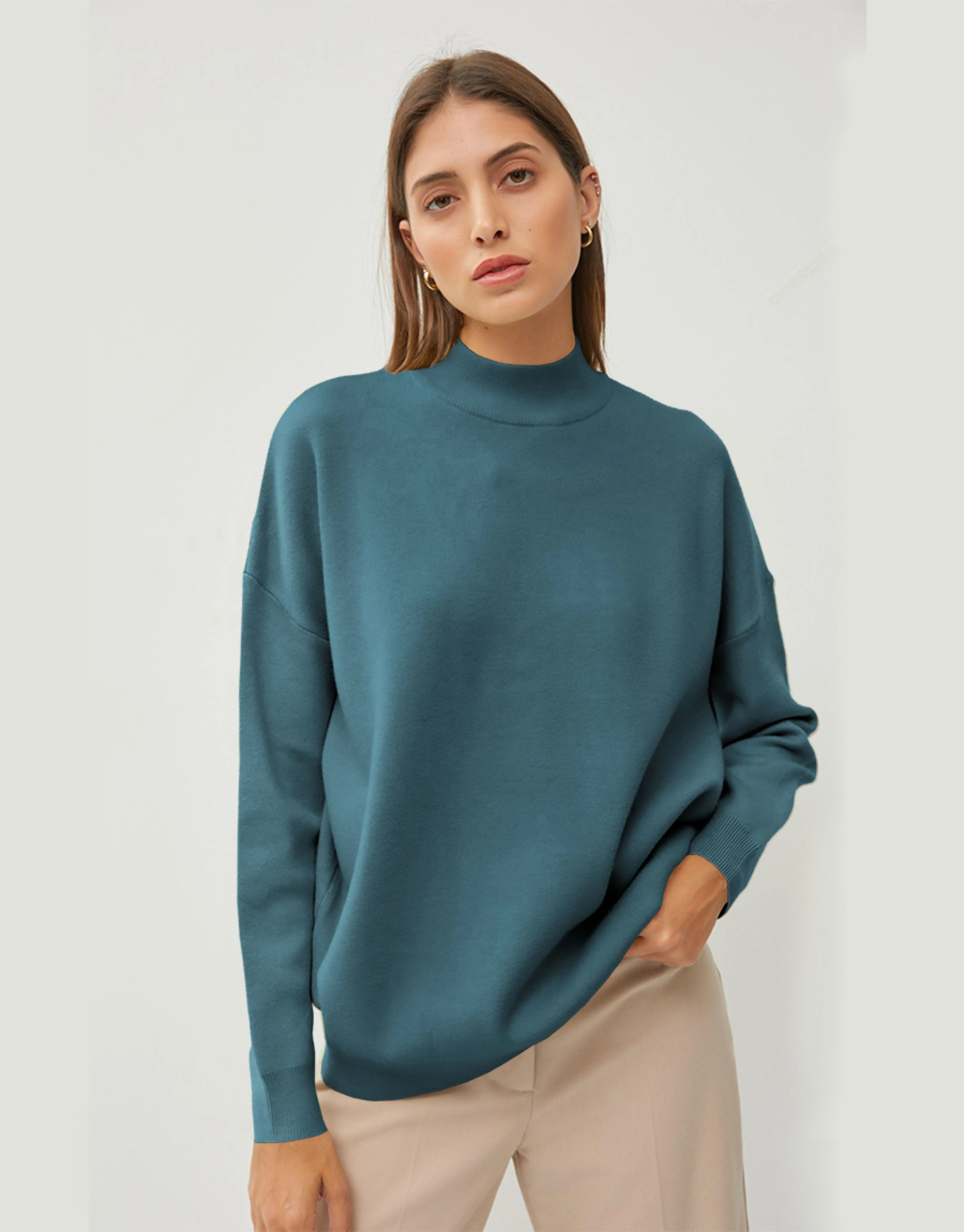 Ladies High Neck Soft quality Turtle Neck -Blue
