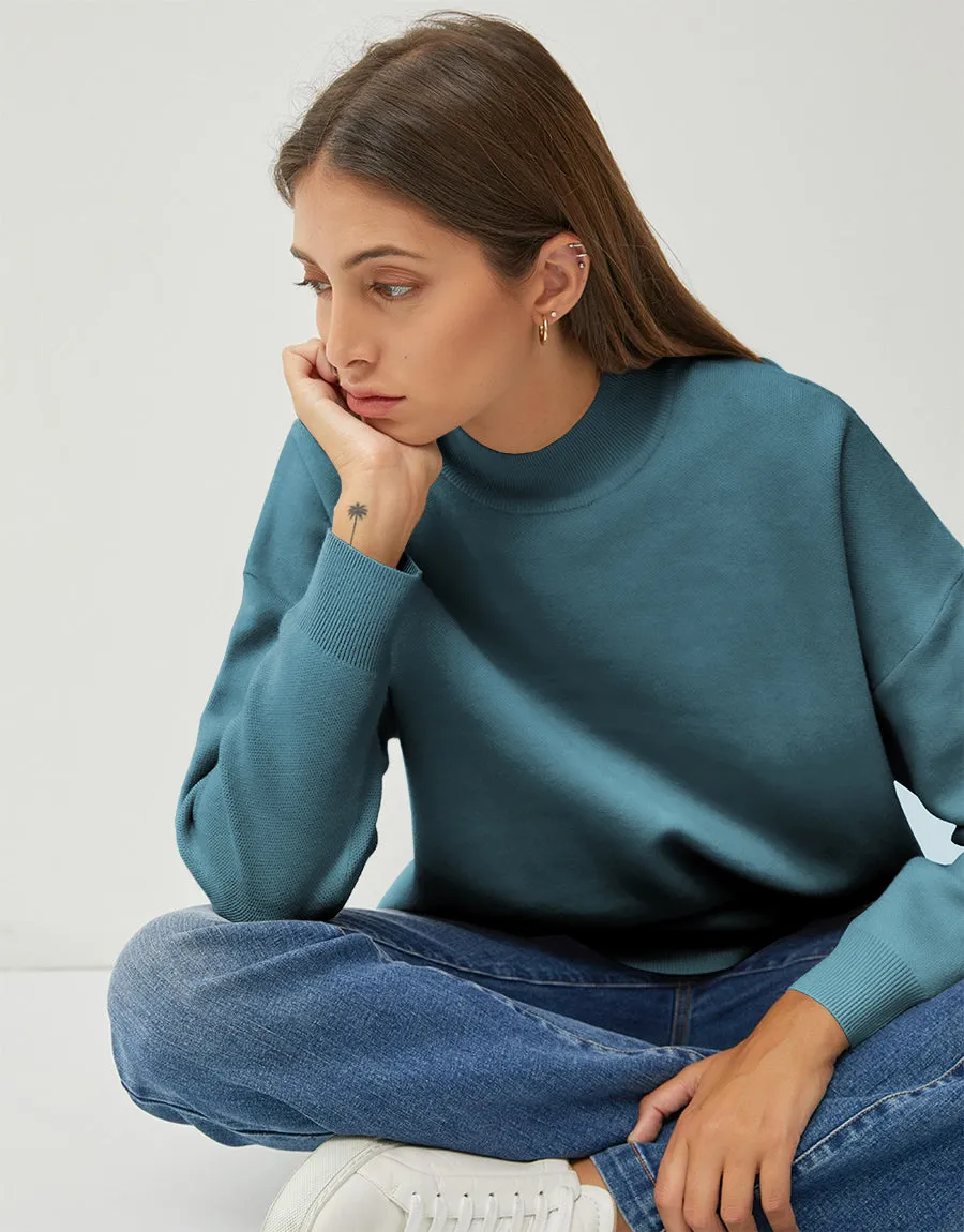 Ladies High Neck Soft quality Turtle Neck -Blue