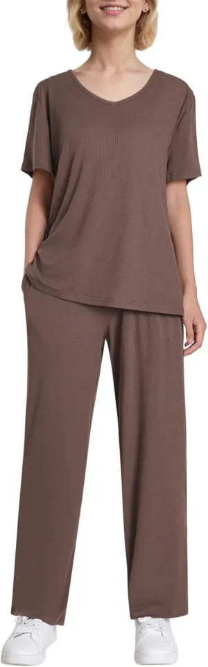 Latuza Women's Petite Lounge Set Petite Short Length Pants