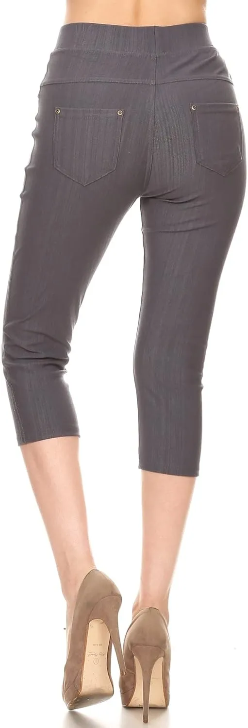 Leggings Depot Women's Cotton Blend Stretch Pull-on Jeggings Casual Pants with Pockets (Available in Plus Size)