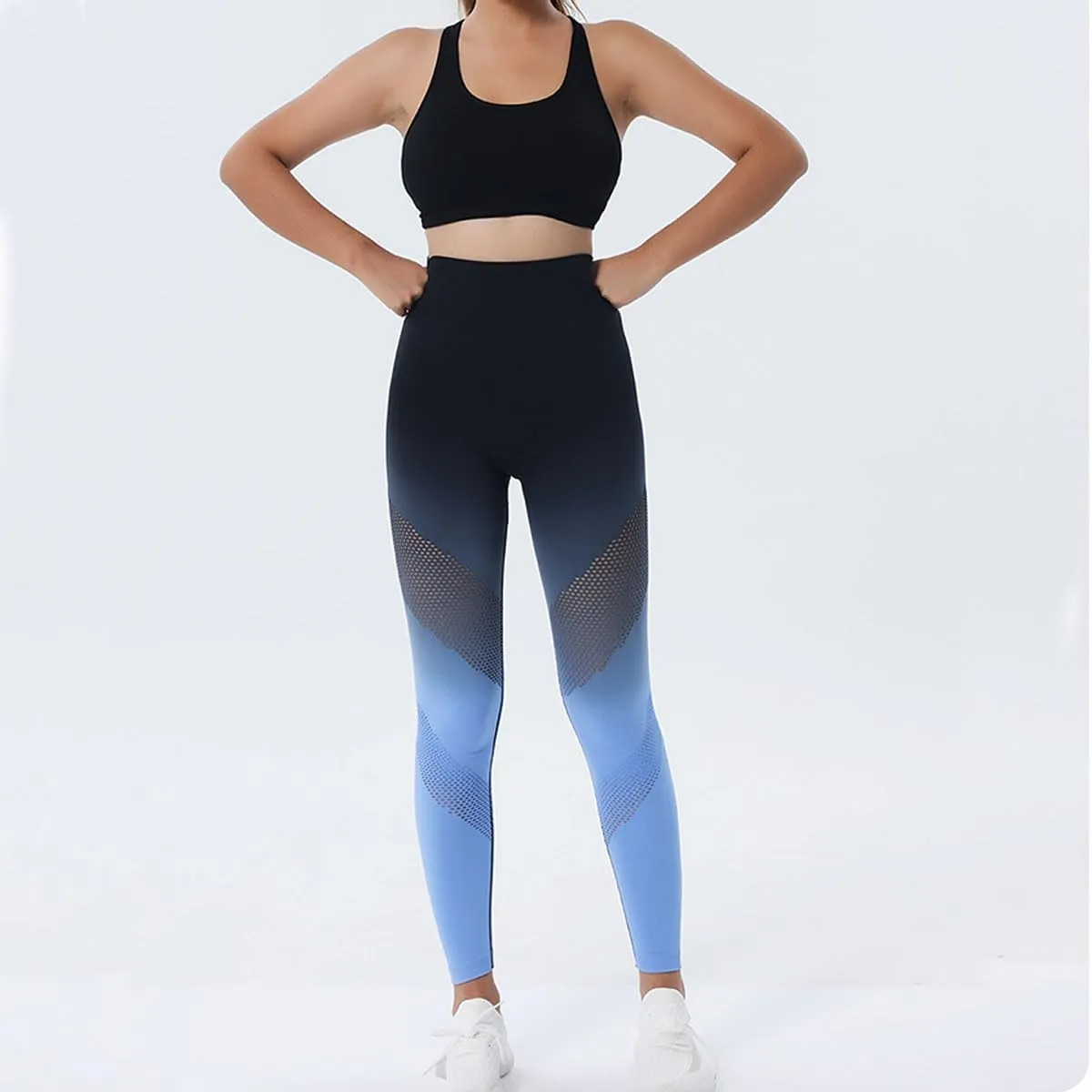Leggings for WomenHigh Waist Cut-Out Gradient Design LeggingsYoga Pants, Gym Pants, Trousers
