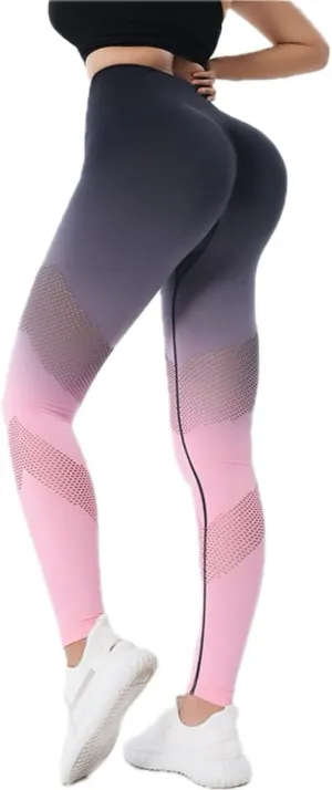 Leggings for WomenHigh Waist Cut-Out Gradient Design LeggingsYoga Pants, Gym Pants, Trousers