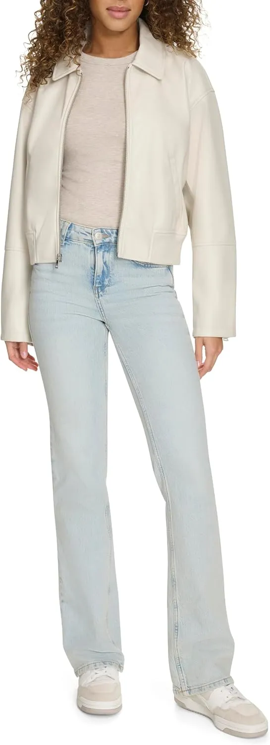 Levi's Women's Faux Leather Bomber with Laydown Collar