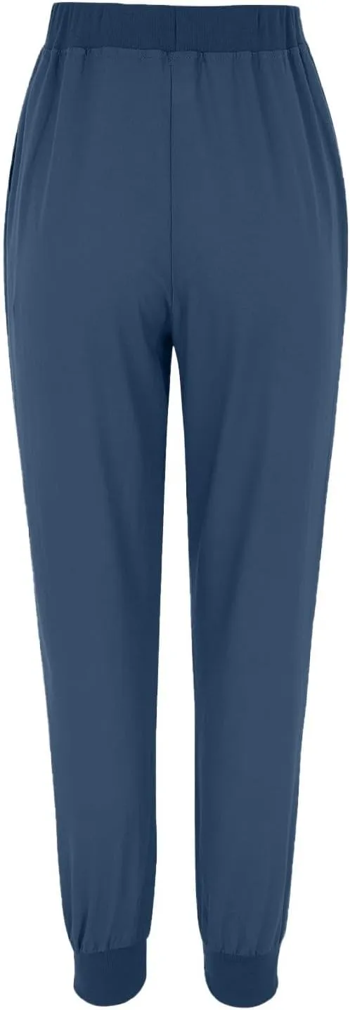 Linen Pants Women Drawstring Elastic Waist Tapered Leg Pants Casual Jogger Baggy Summer Trendy Beach Vacation Trousers