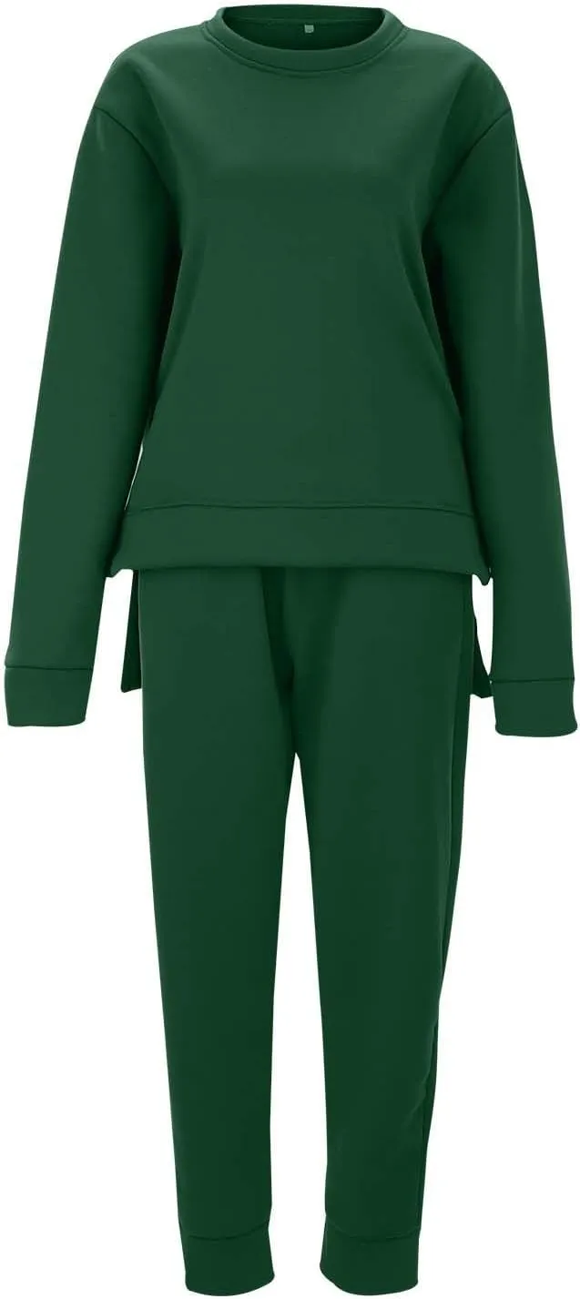 Lounge Sets for Women 2024 Long Sleeve Crewneck Athletic Trendy Hoodie Sweatshirts and Sweatpants Sweatsuit