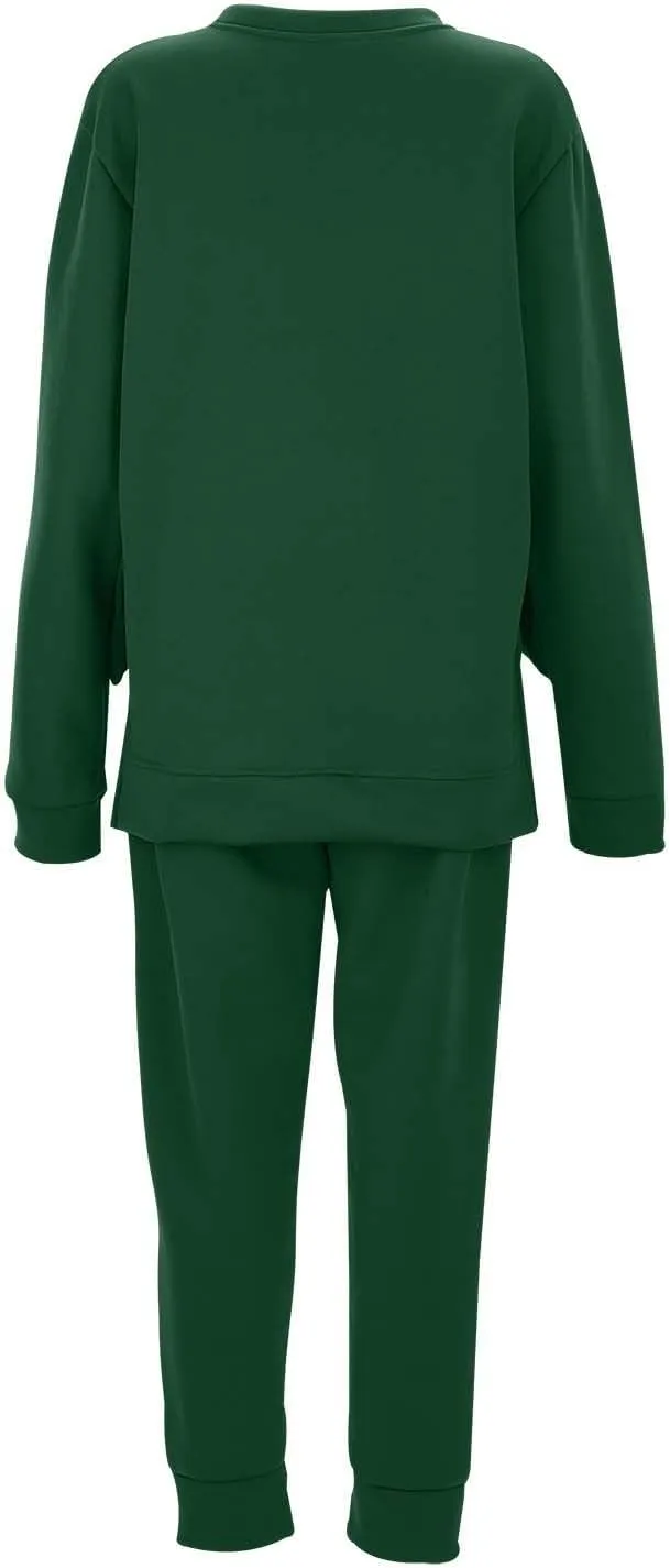 Lounge Sets for Women 2024 Long Sleeve Crewneck Athletic Trendy Hoodie Sweatshirts and Sweatpants Sweatsuit