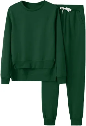 Lounge Sets for Women 2024 Long Sleeve Crewneck Athletic Trendy Hoodie Sweatshirts and Sweatpants Sweatsuit