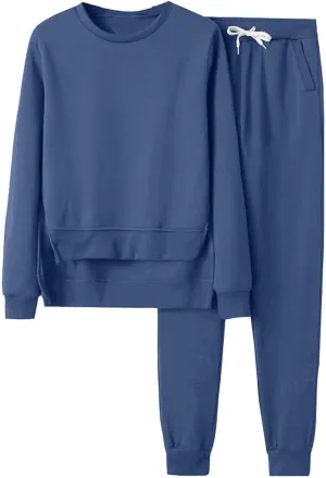 Lounge Sets for Women Two Piece Long Sleeve Crewneck Graphic Shorts Long Sleeve Tops Long Pants Tracksuits