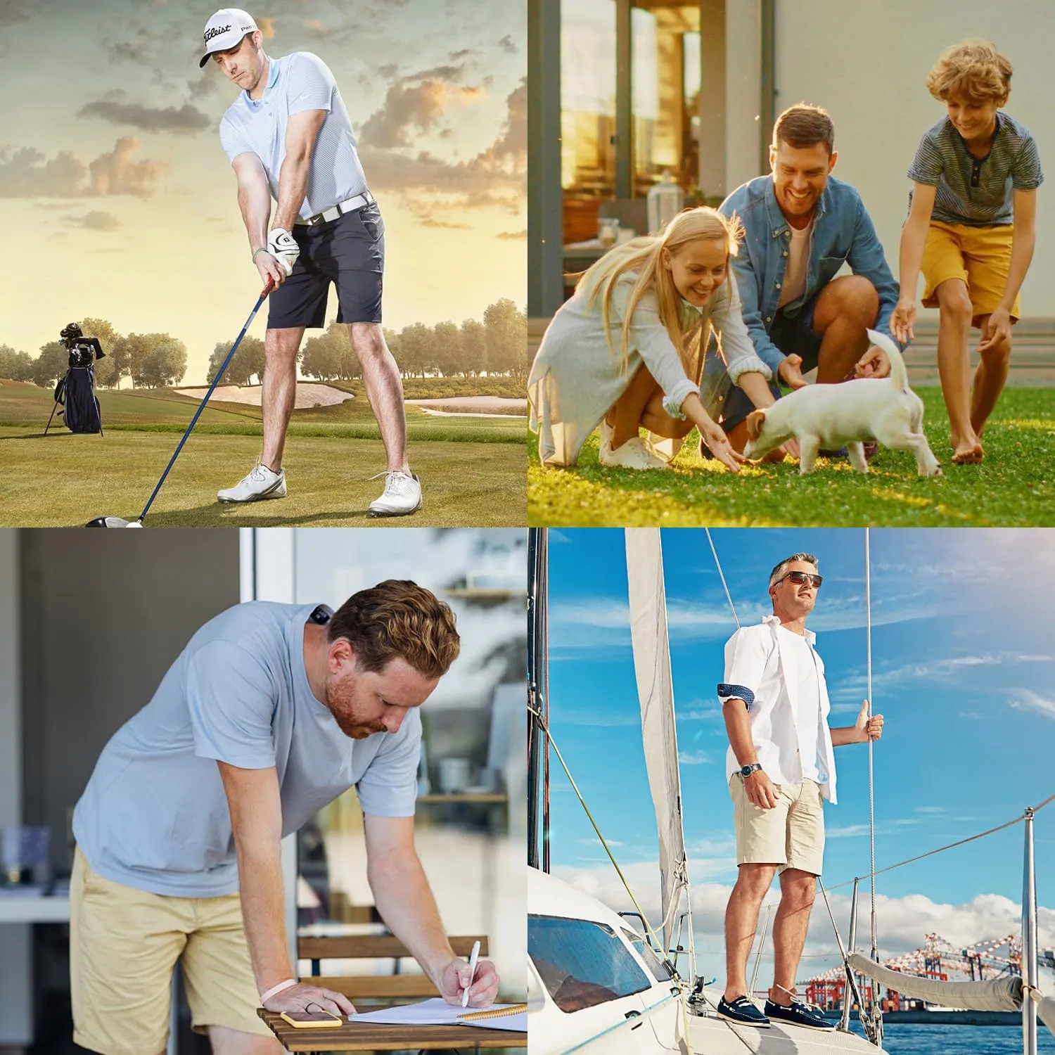 LUSHENUNI Mens Golf Shorts Stretch Quick Dry 7 Lightweight Hiking Casual Dress Athletic Shorts with Zipper Pockets