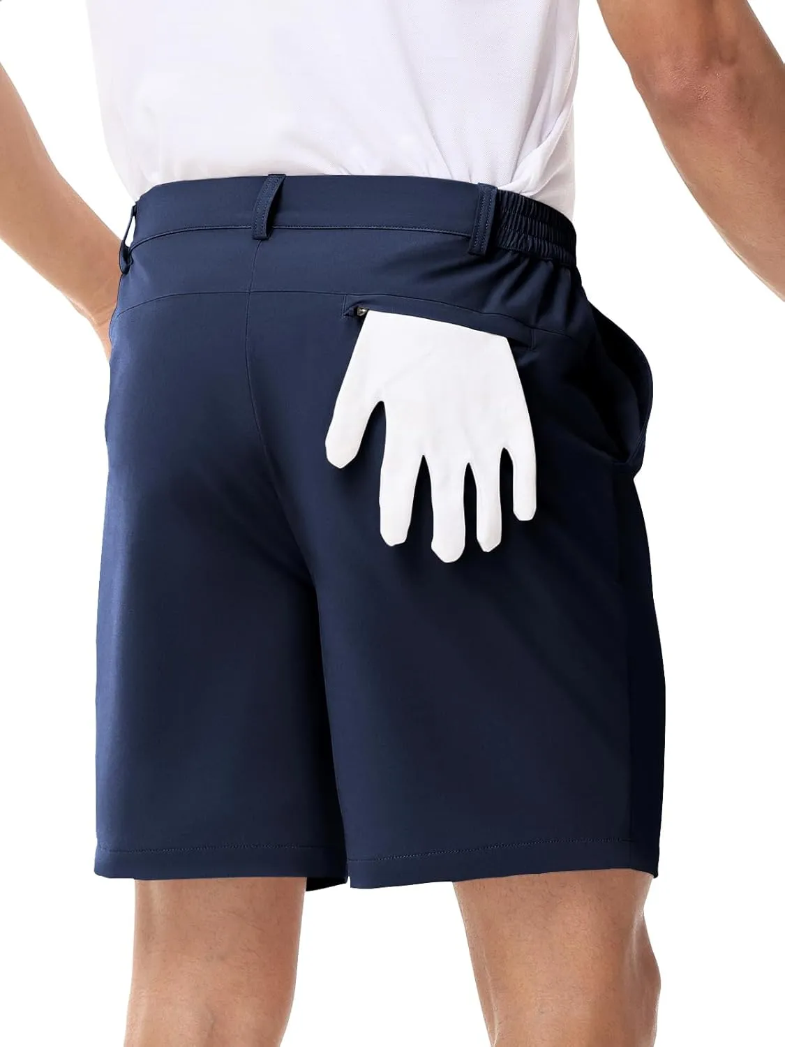 LUSHENUNI Mens Golf Shorts Stretch Quick Dry 7 Lightweight Hiking Casual Dress Athletic Shorts with Zipper Pockets