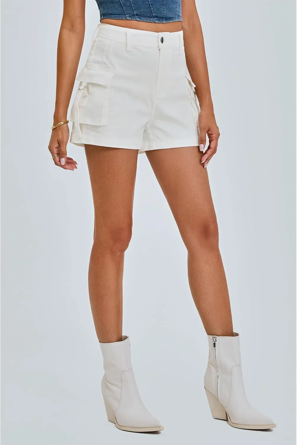luvamia Cargo Shorts for Women Trendy High Wasited Casual Summer Stretchy Utility Cut Off Shorts with Pockets