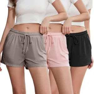 LYCY Pajama Shorts for Women, Soft Sleep Shorts for Women Lightweight knit Summer Pj Bottoms(Pack of 2&3)