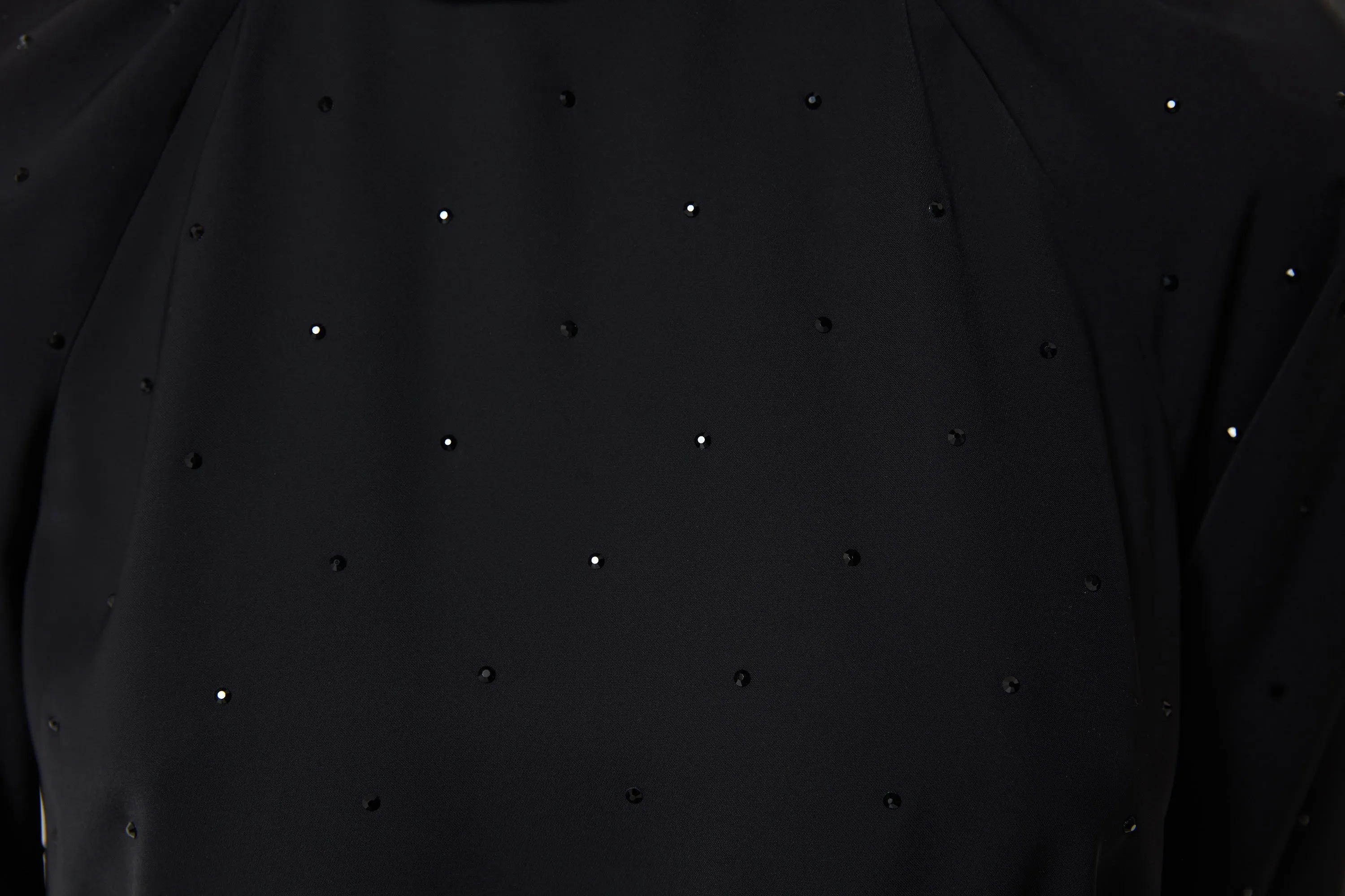 Machka Hotfix Printed High Collar Blouse Black