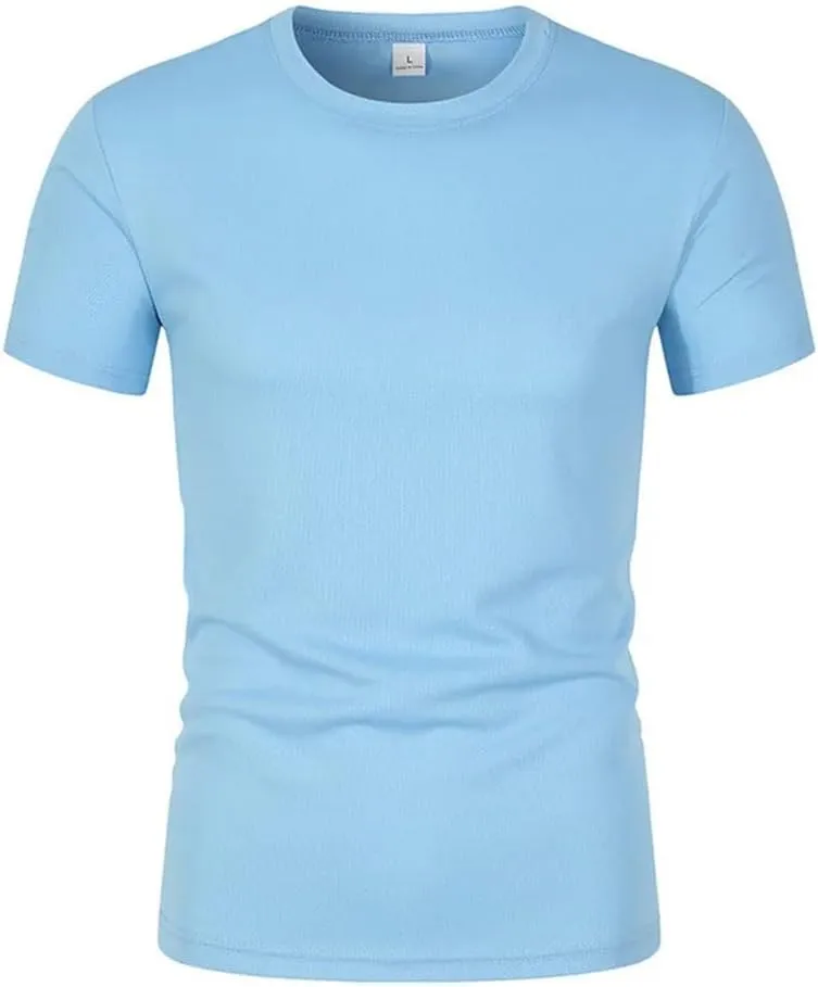 Men Short Sleeve T Shirts Breathable Quick Dry Sport Fitness Casual T Shirt