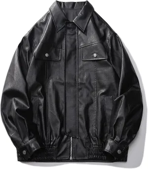 Men's American Retro Pilot Biker Casual Leather Jacket, Spring and Fall