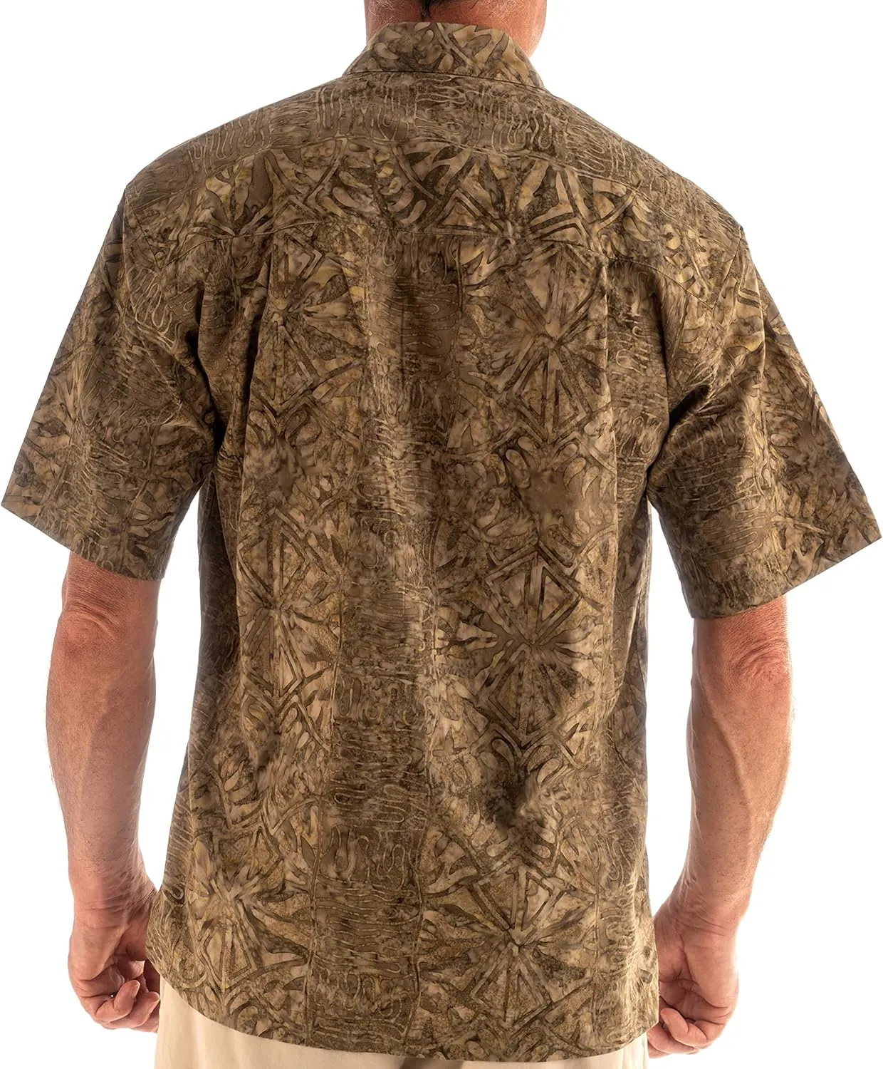 Men's Big and Tall Short Sleeve Tropical Hawaiian Cotton Shirt